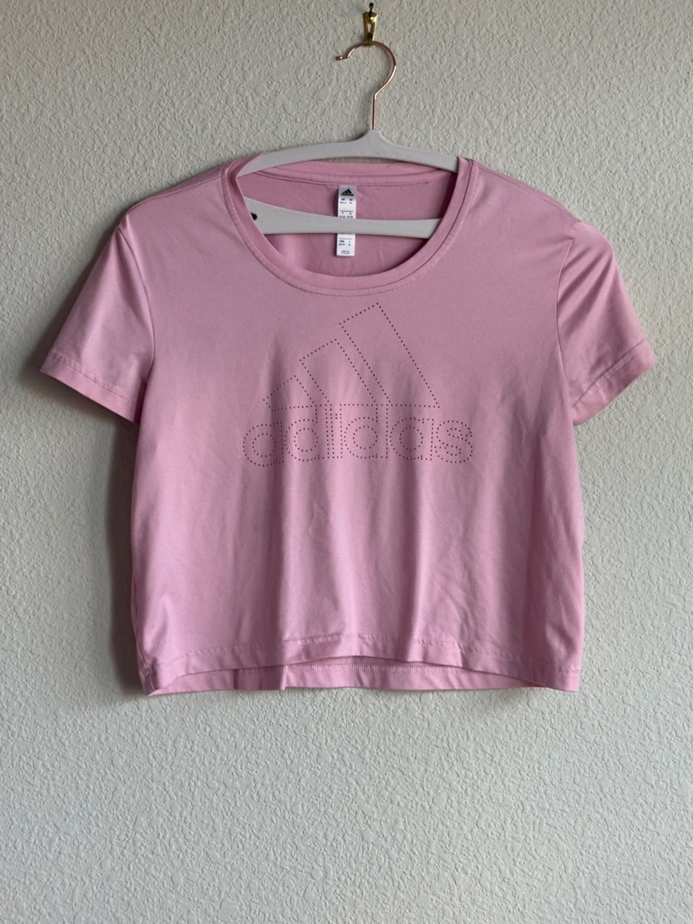 Adidas Pink Cropped Logo T-Shirt Women’s XS